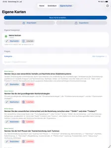 Screenshot der App im Bereich Eigene Karten (Tablet-Ansicht)