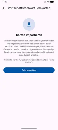 Screenshot der App im Bereich Karten importieren
